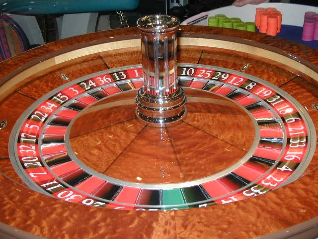 A casino roulette wheel with its numbered compartments in Laughlin, Nevada
